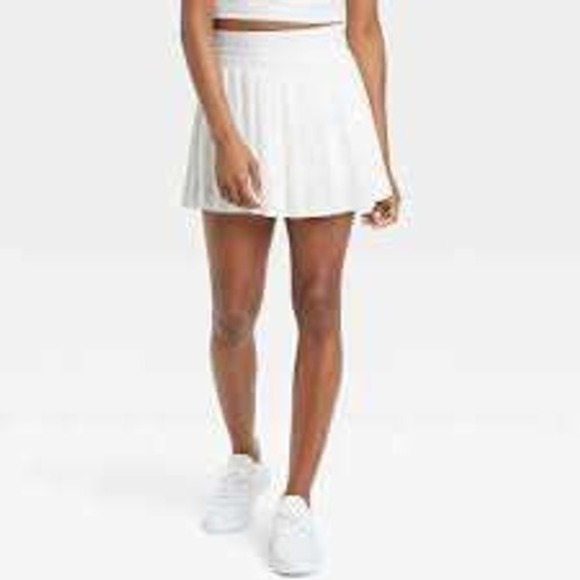 all in motion Pants - AIM Pleated Flex Skort Women Large White Athletic Tennis Golf Activewear Preppy